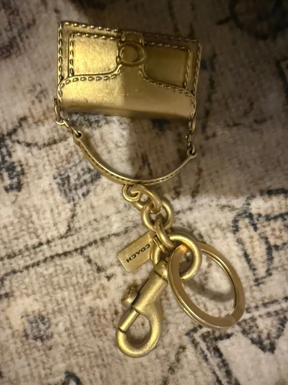 COACH brass purse keychain